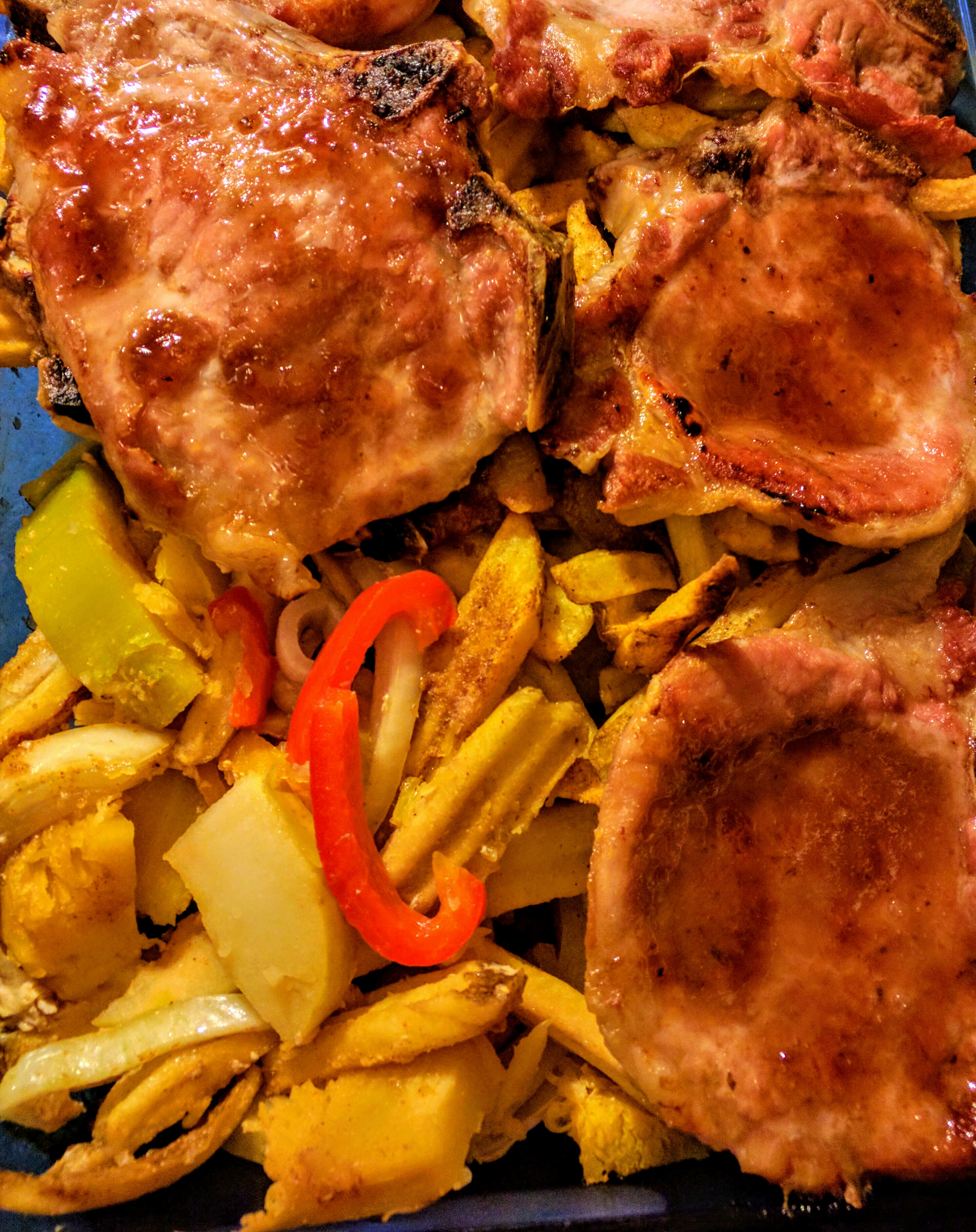 glazed-porkchops-and-veggies